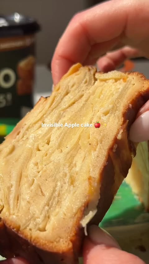 Instagram post by @thefoodarrondissement for YoPRO. Caption reads: Invisible apple cake 🍎✨

Sweet, nourishing,....