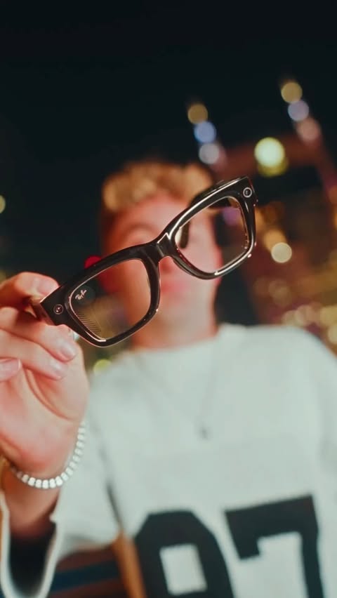 Instagram post by @chillrogg for Ray-Ban. Caption reads: A display you look through, not down at. Would you....