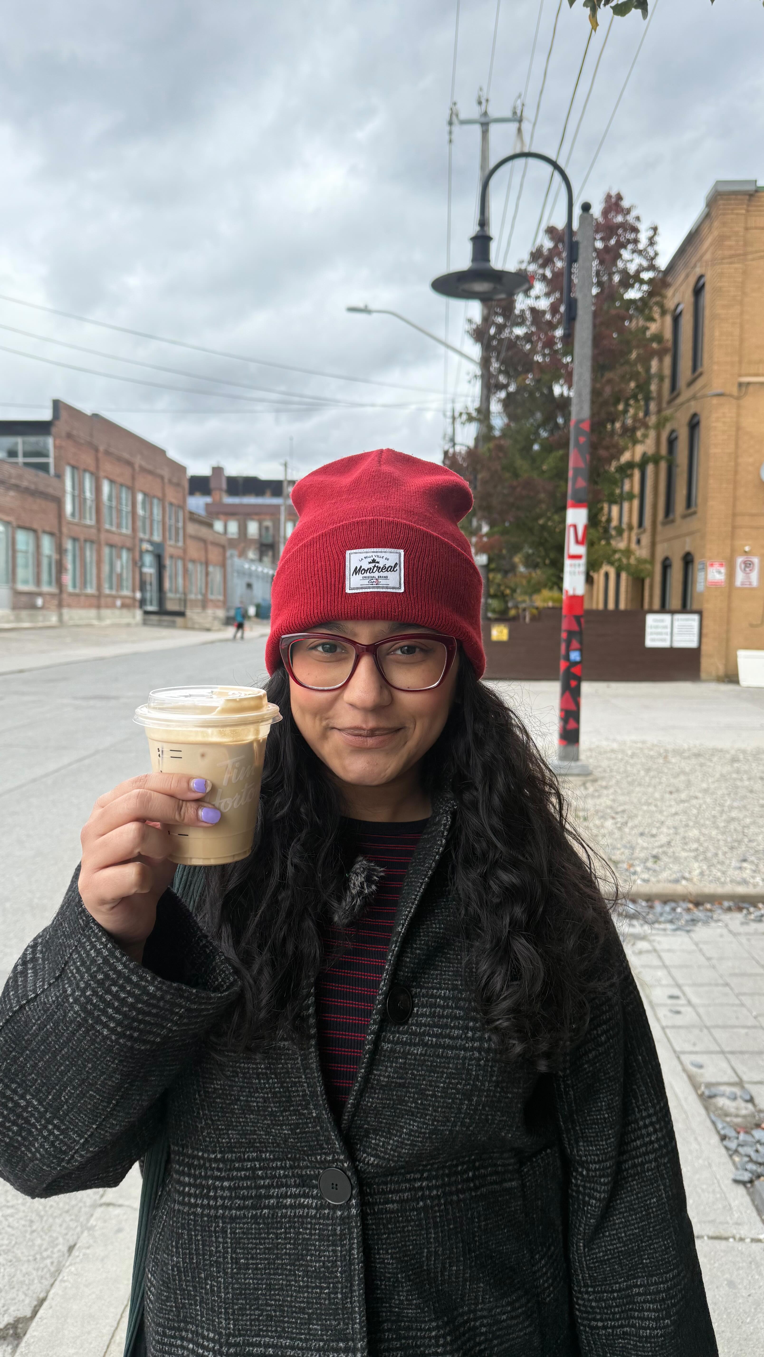 Instagram post by @canadapyaar for Tim Hortons. Caption reads: I tried this unique drink from Tim Hortons, iced....