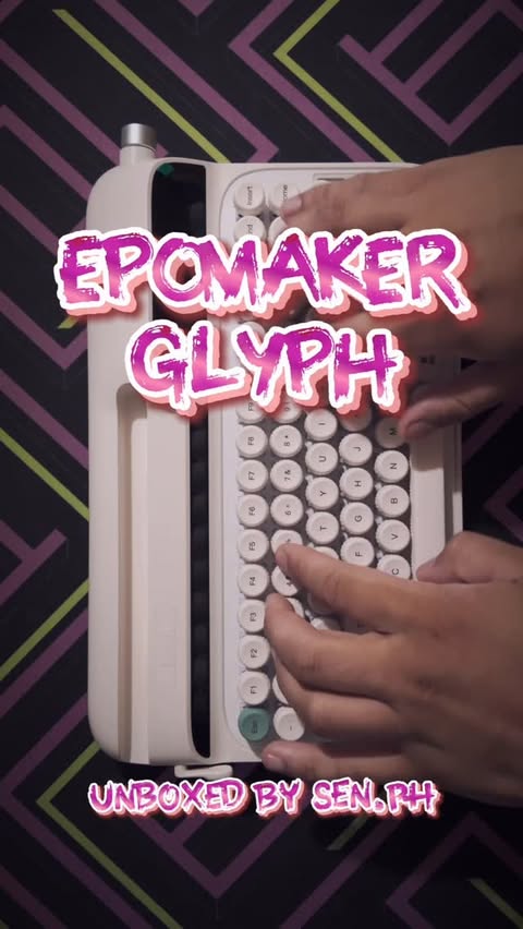 Instagram post by @samuelnarbuada for Epomaker. Caption reads: @EPOMAKERkeyboard GLYPH with EPOMAKER Wisteria V2....