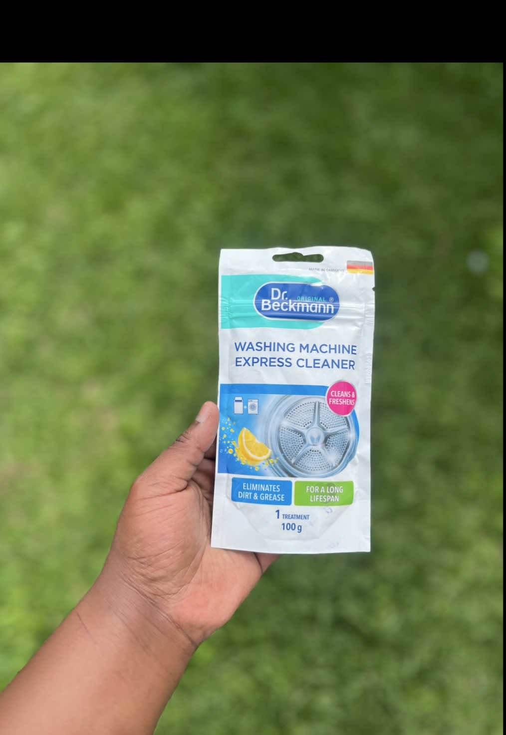 TikTok post by @ndoni.yamanzii for Dr. Beckmann South Africa. Caption reads: [...] cleaning it , all thanks to @Dr. Beckmann....
