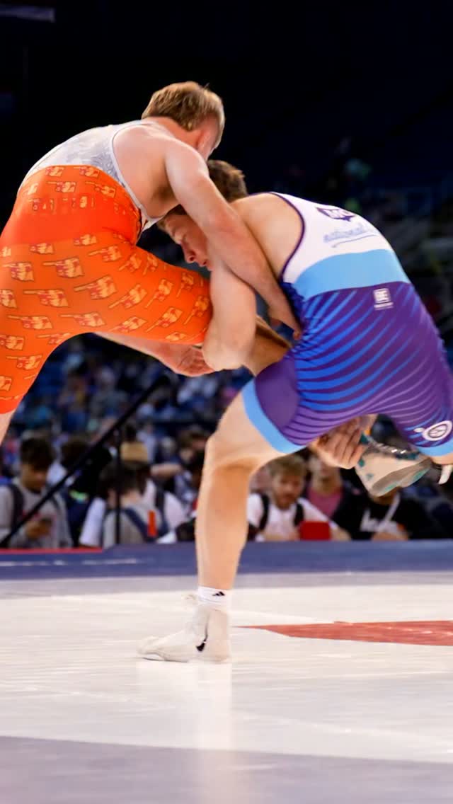 Instagram post by @usawrestling for FloWrestling. Caption reads: Landen McDowell is taking you on a trip ... to the....