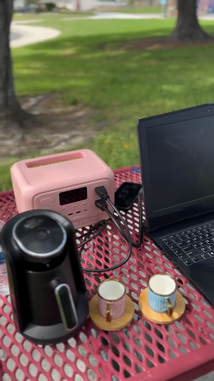 Instagram post by @bebekolog_ for BLUETTI. Caption reads: 🚙 Road trip? ⛺ Camping? ⚡ Power outage? No....