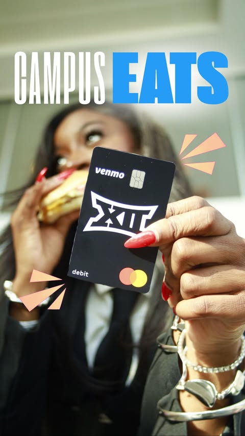 Instagram post by @eliana_ofori for Venmo. Caption reads: [...] mission partner comes in debit card form....