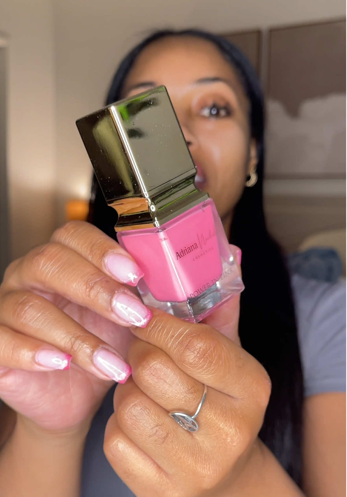 TikTok post by @ninadoesthemost for Adriana Nichole Cosmetics. Caption reads: I keep telling @Adriana Nichole Cosmetics to raise....