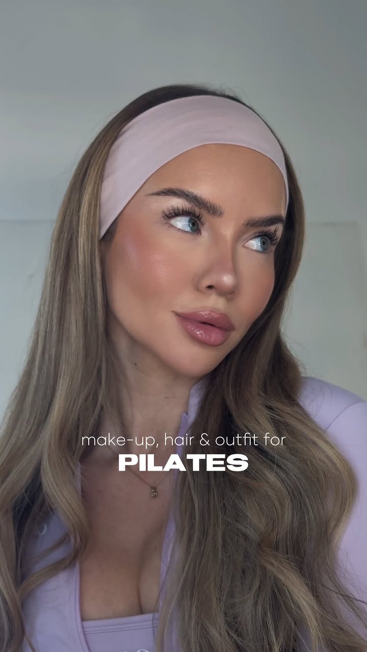 Instagram post by @denisebobe for dalbaglobal. Caption reads: get ready with me for pilates....