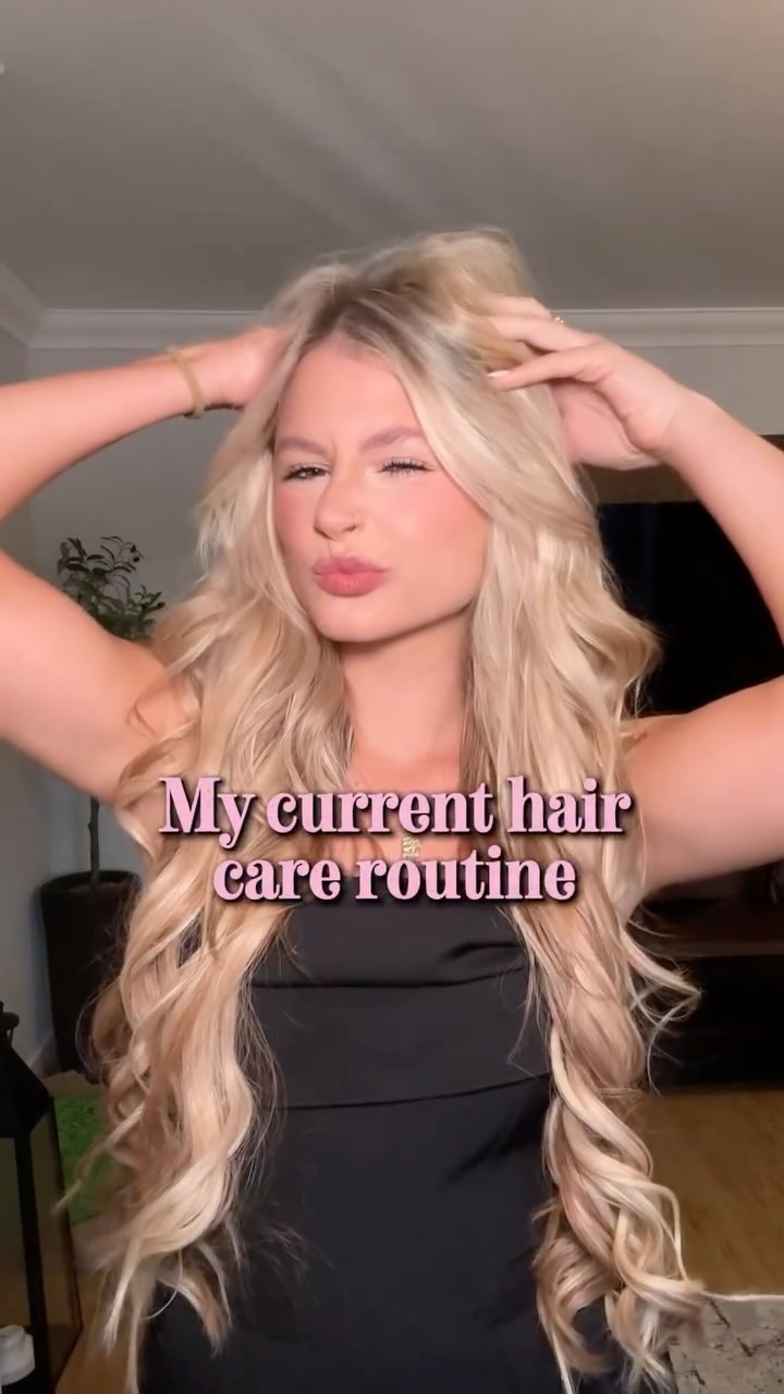 Instagram post by @mollie_pearcee for BaByliss. Caption reads: My current hair care routine as an extensions....