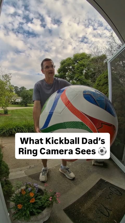 Instagram post by @kickballdad for Ring. Caption reads: This is what Kickball Dad’s @ring cameras have....
