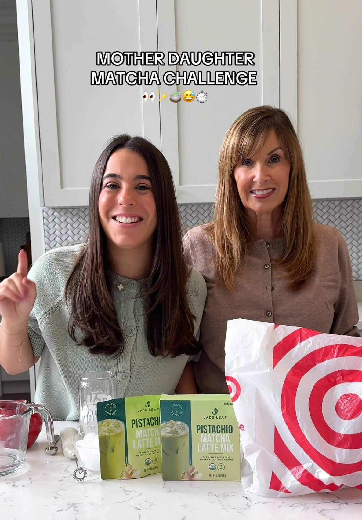 TikTok post by @sheshortsweet for Jade Leaf Matcha. Caption reads: [...] we used the new pistachio @Jade Leaf Matcha....