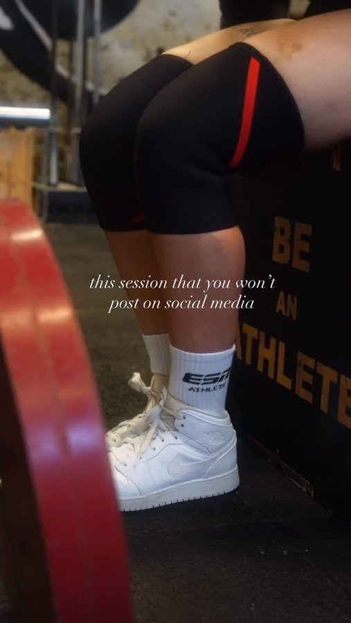 Instagram post by @coeurlymonster for Esn. Caption reads: No heavy weights, no grind. 90% of our work, love....