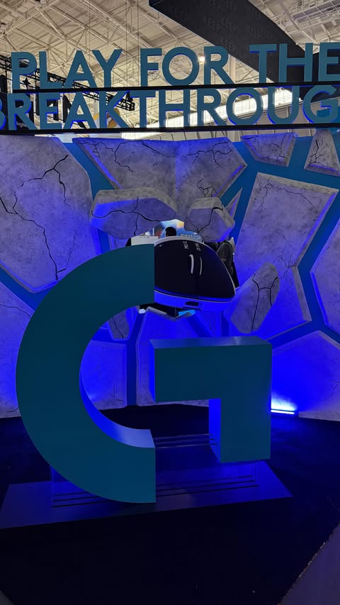 Instagram post by @miladyconfetti for Logitech G. Caption reads: The Superstrike is taking over 💙....