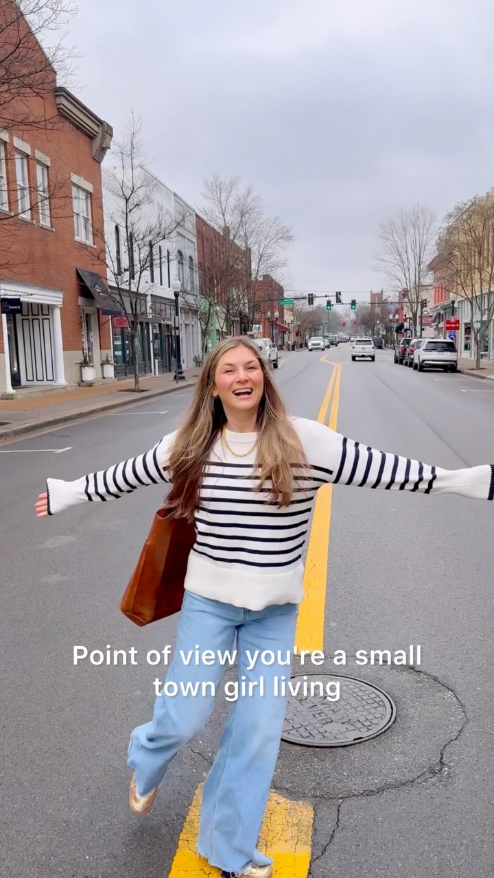 Instagram post by @annadanibrooks for Hallmark. Caption reads: POV: You’re a small-town girly and have been....