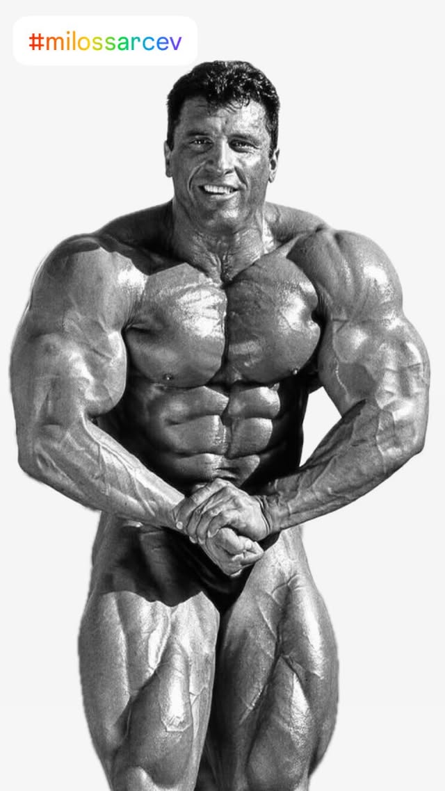 Instagram post by @an_incomparable_beast for FLEX Magazine. Caption reads: PAID COLLABORATION AVAILABLE Miloš Šarčev, born on....