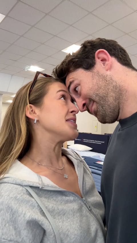 Instagram post by @alex.woood for Mattress Firm. Caption reads: [...] 😂
 And I double dare you to head to....