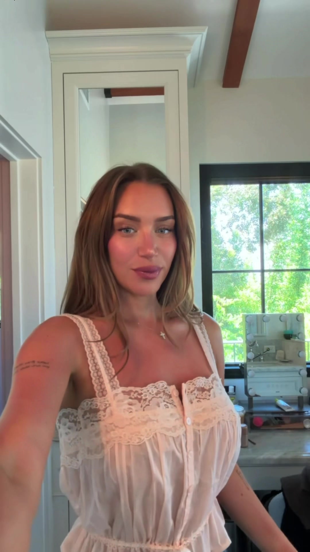 TikTok post by an influencer for Bondi Sands. Caption reads: [...] (+ getting Ibiza ready) ✨ @Bondi Sands....