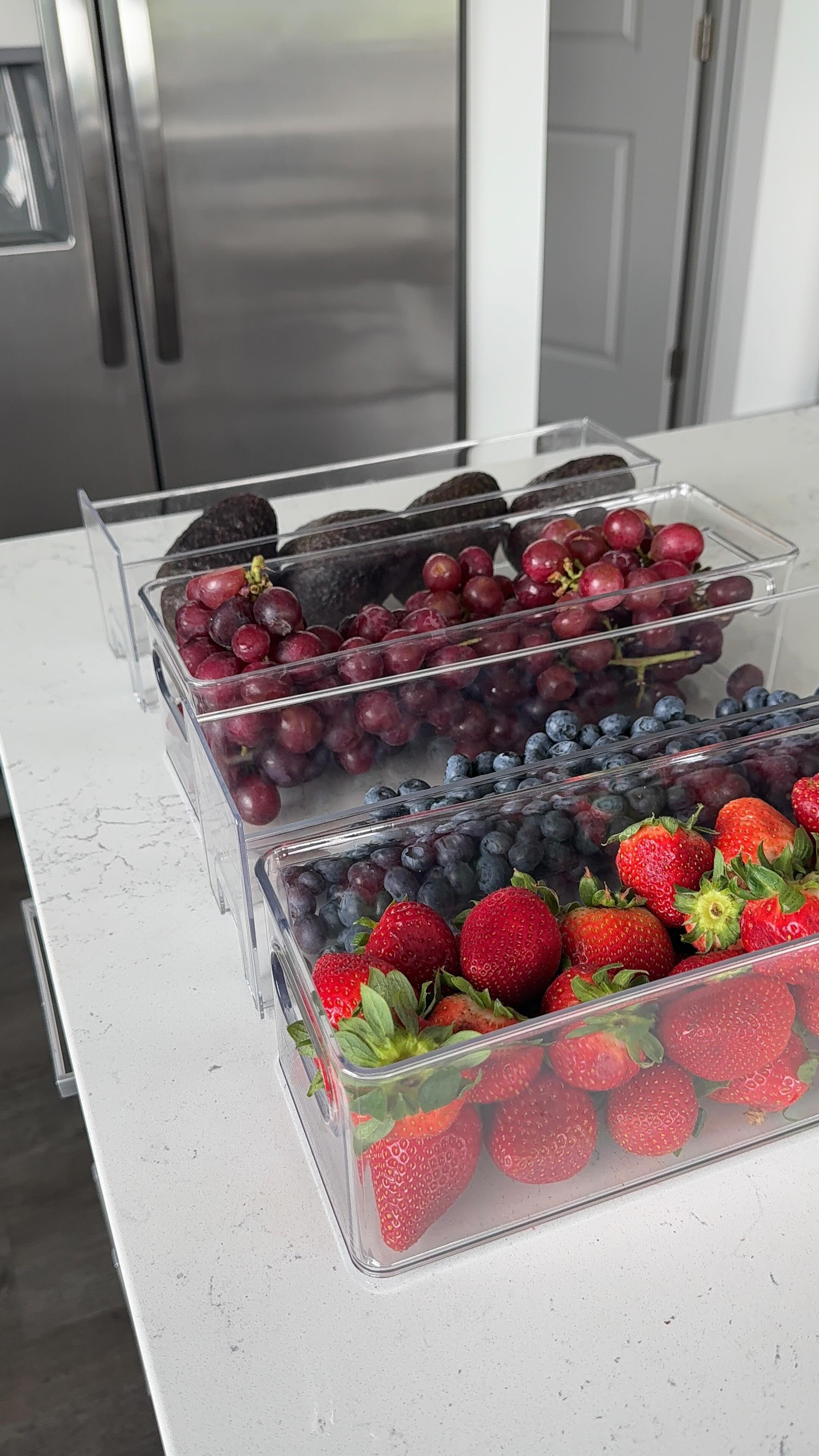 Instagram post by @torilanaee for Sargento. Caption reads: every berry has its place✨🫐 comment “fridge” for....