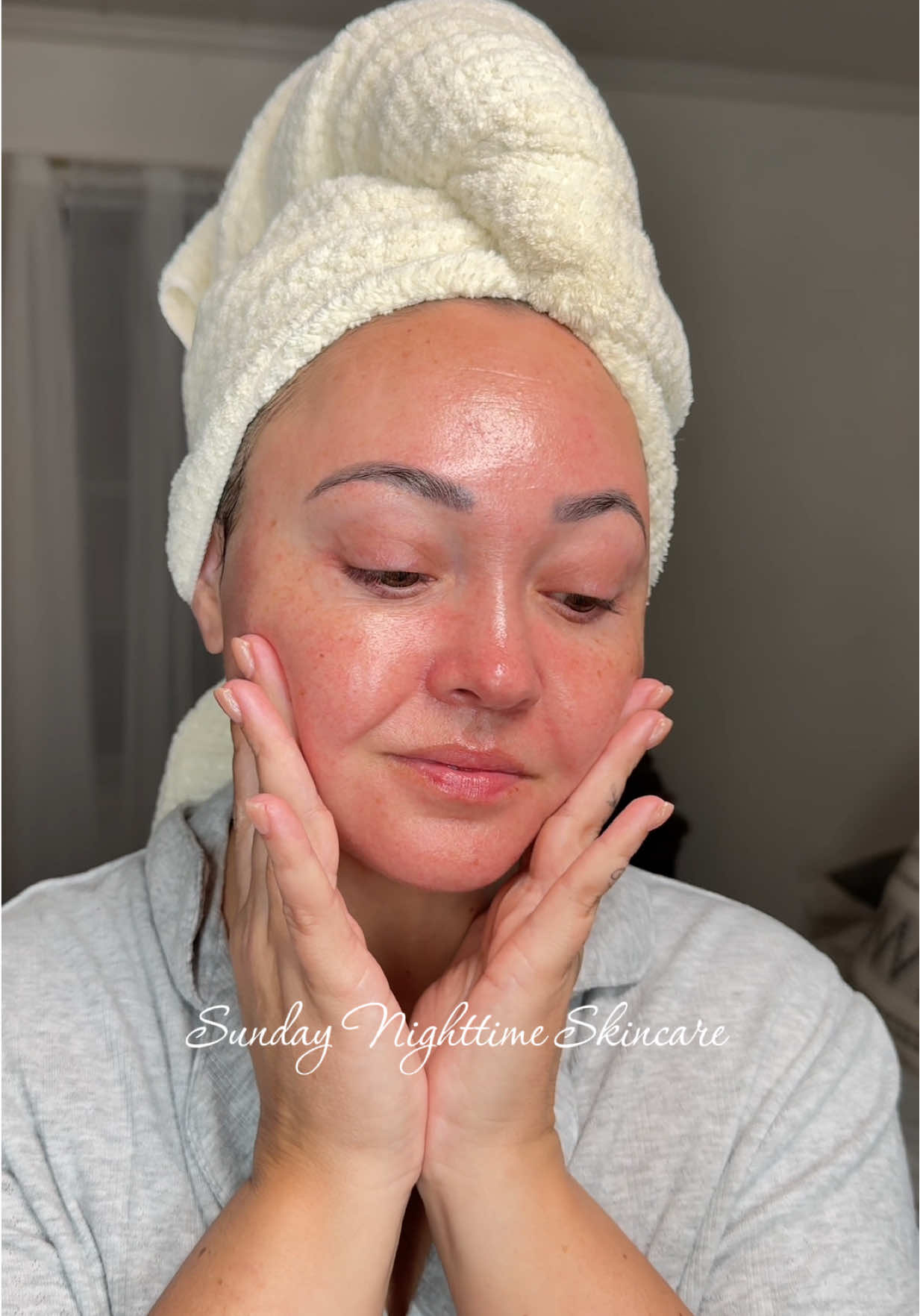 TikTok post by @dailyglowwithdes for First Aid Beauty. Caption reads: [...] 🫧✨🫶🏼 @Prequelskin @First Aid Beauty....
