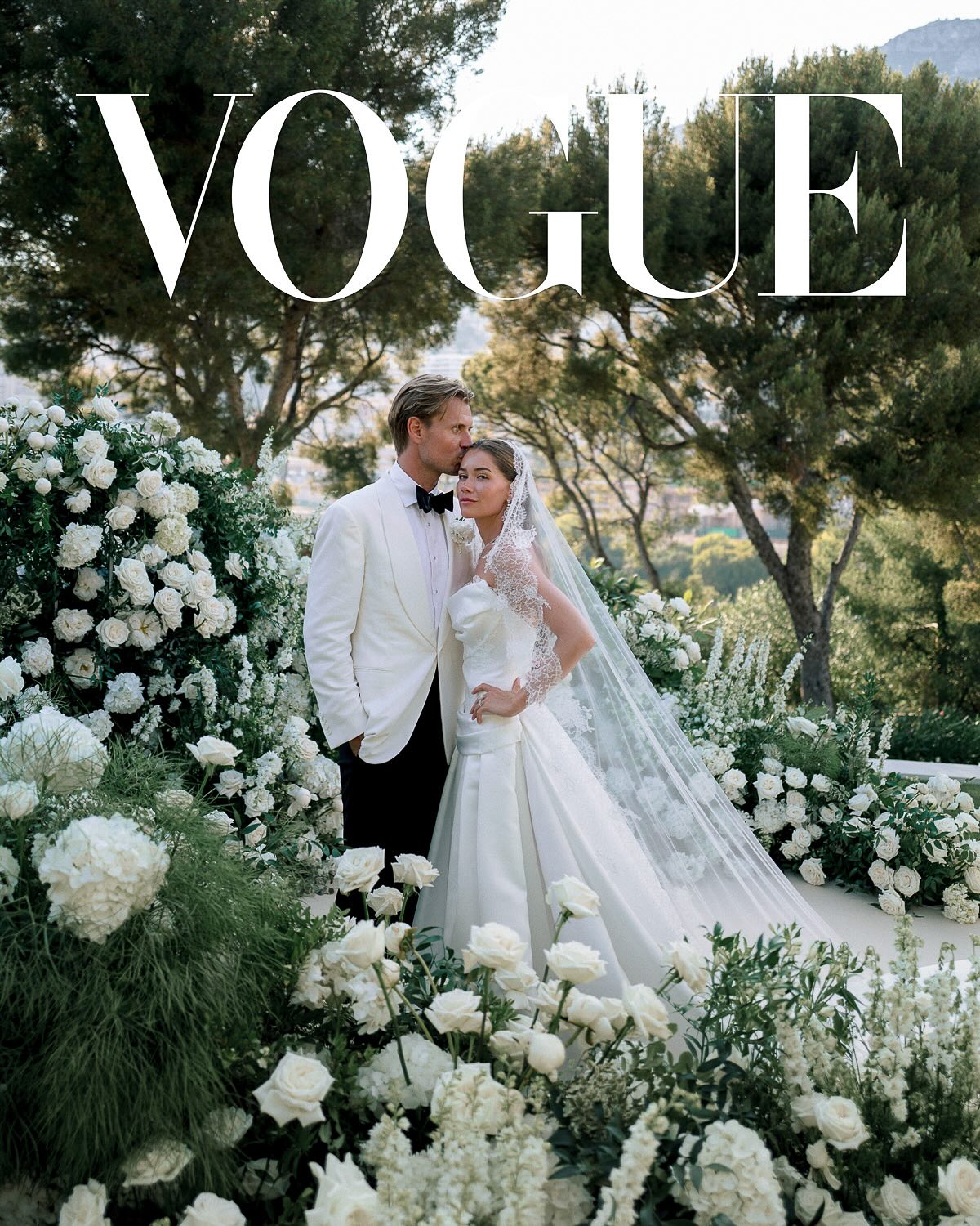 Instagram post by @lovisabarkman for Vogue. Caption reads: 2025-06-28, got married to the love of my life!....