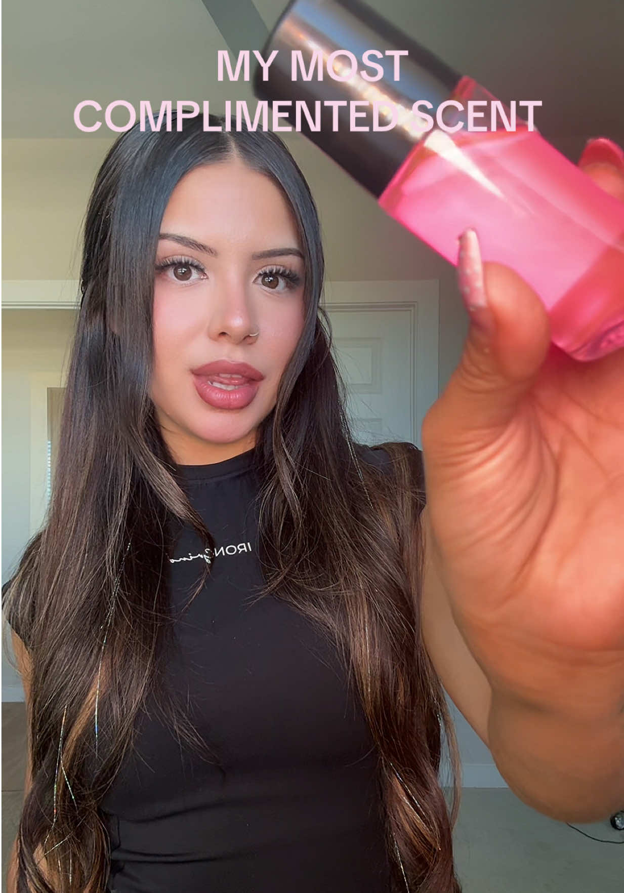 TikTok post by @asaenz012 for DLA Cosmetics. Caption reads: [...] #pheromoneperfume #pheromoneoil....