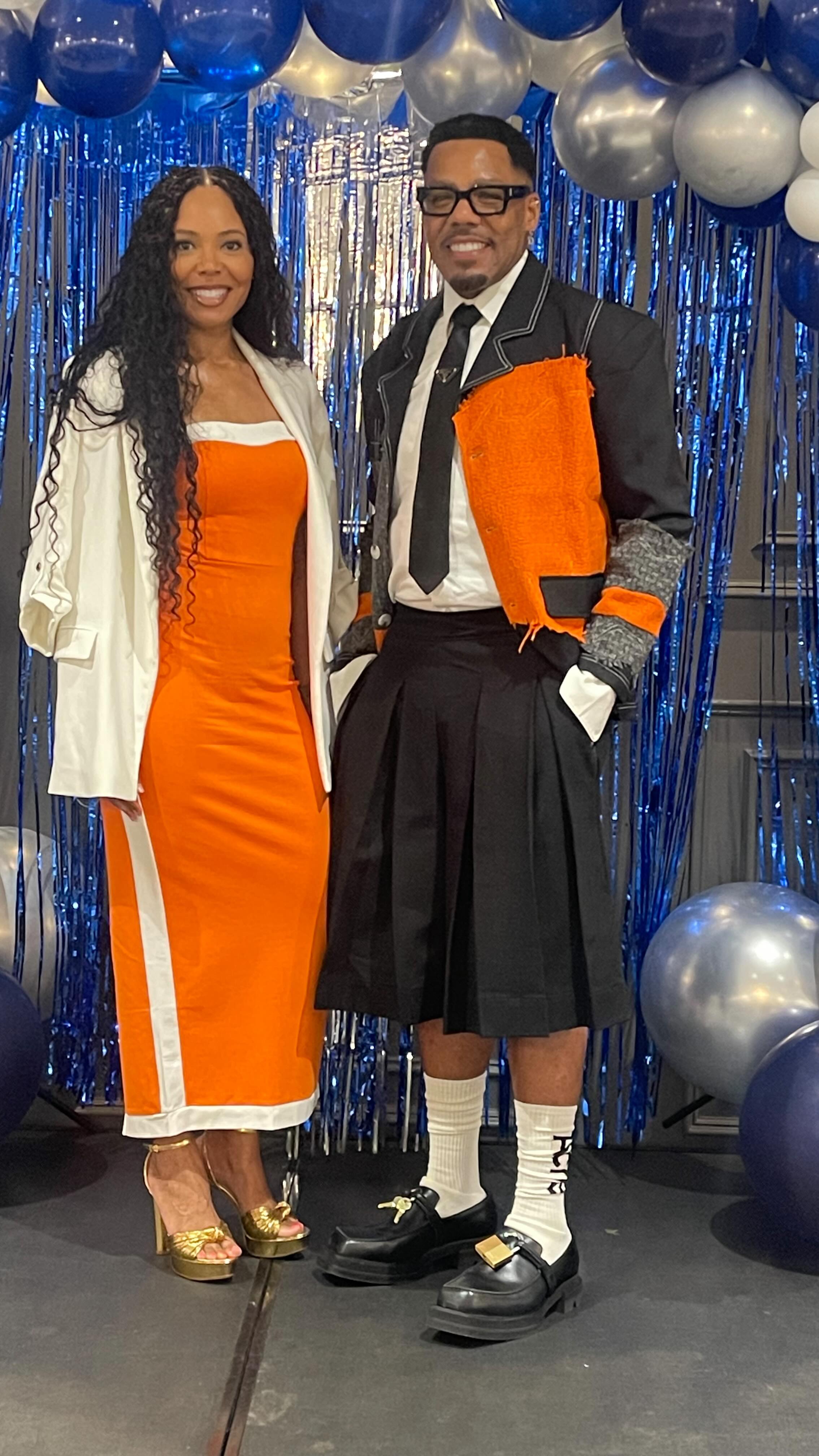 Instagram post by @coreyrochecreates for POIZON. Caption reads: Styled myself for my family banquet using my....