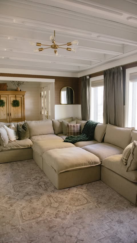 Instagram post by @saliharrison for Cozey. Caption reads: I often get asked about our @cozey couches. This....