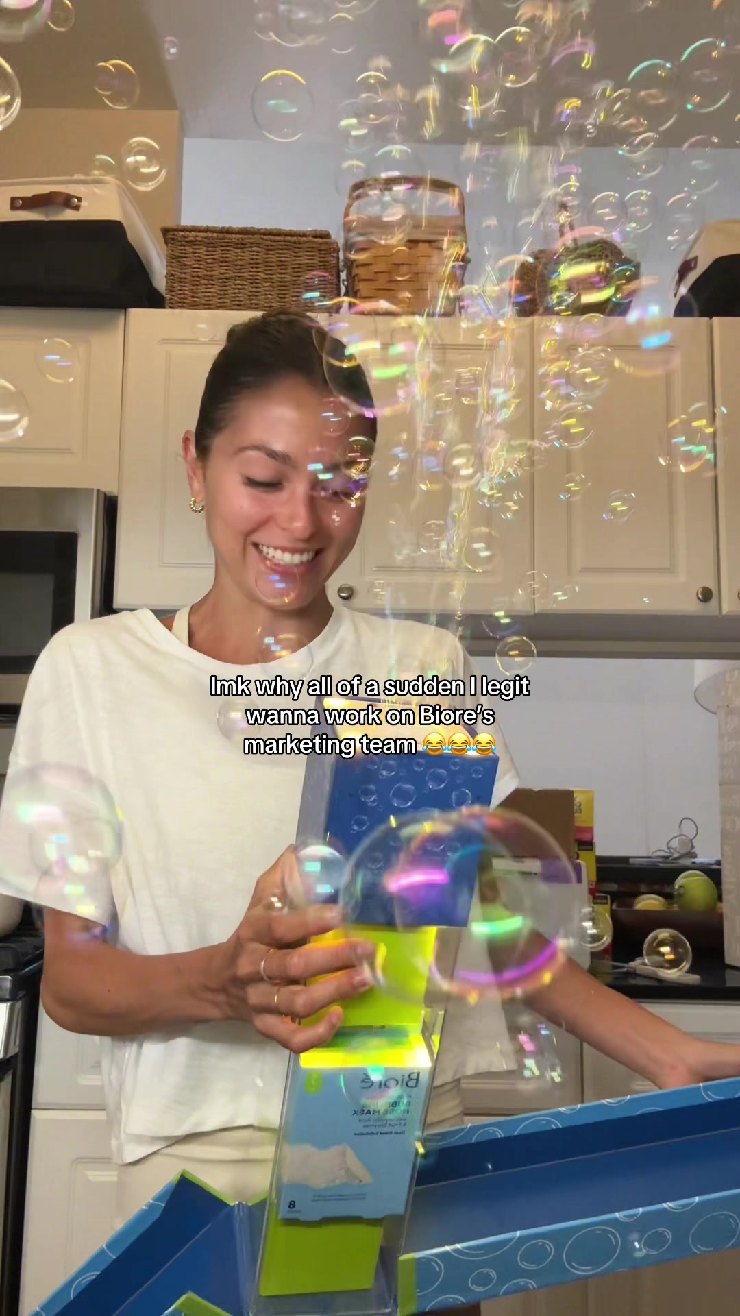 TikTok post by @anawolfermann for Bioré. Caption reads: like that was actually so fun lmao @Biore Skincare....