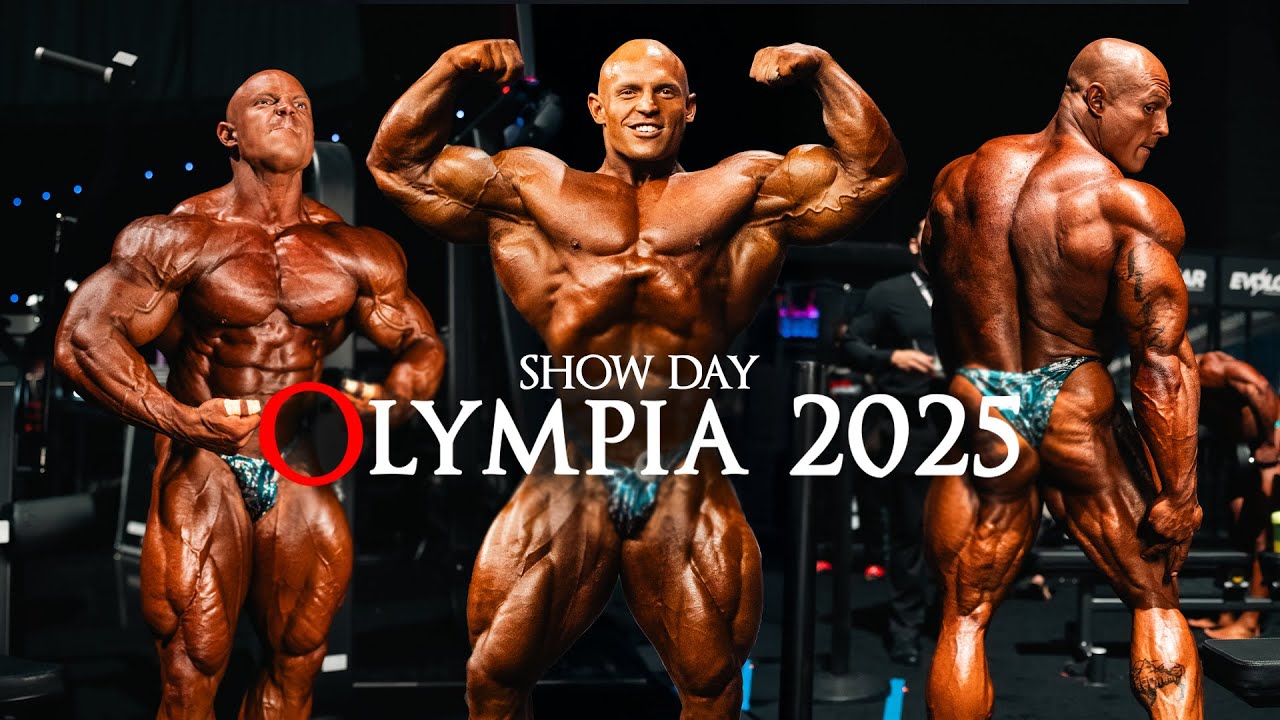 YouTube post by @Martin-theMartian-Fitzwater for Hosstile. Caption reads: SHOW DAY OLYMPIA 2025 - Martin Fitzwater.
