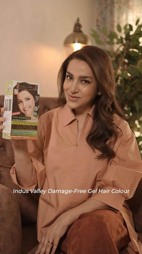 Instagram post by @tiscaofficial for Indus Valley Organic Beauty. Caption reads: Grey hair doesn’t need guilt.
And colouring your....