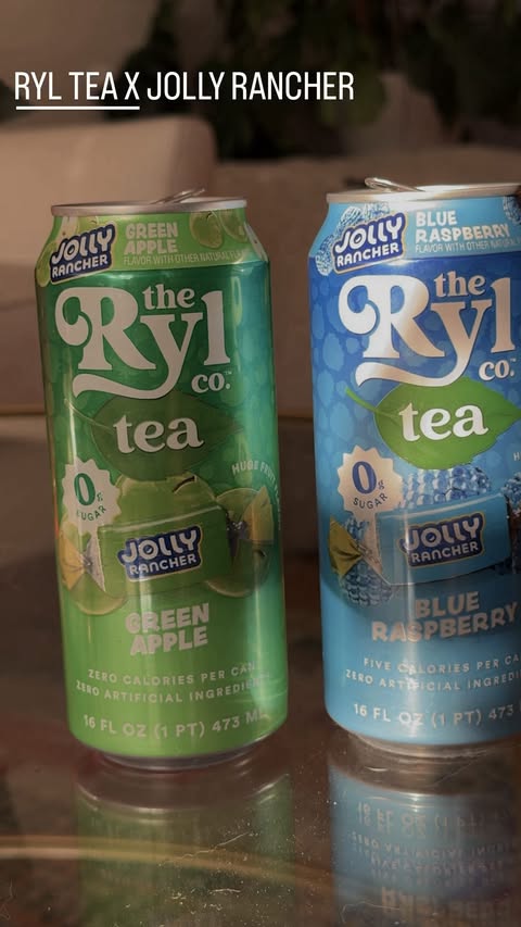 Instagram post by @sammyrickey for Ryl Tea. Caption reads: [...] or #TeamBlueRaspberry?! 👀 #PickATeam....