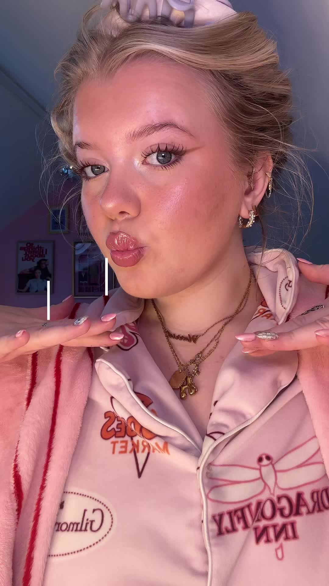TikTok post by @x.hattie.watson.x for Rhode. Caption reads: [...] UK @SACHEU UK #makeup #beauty #grwm @RHODE....