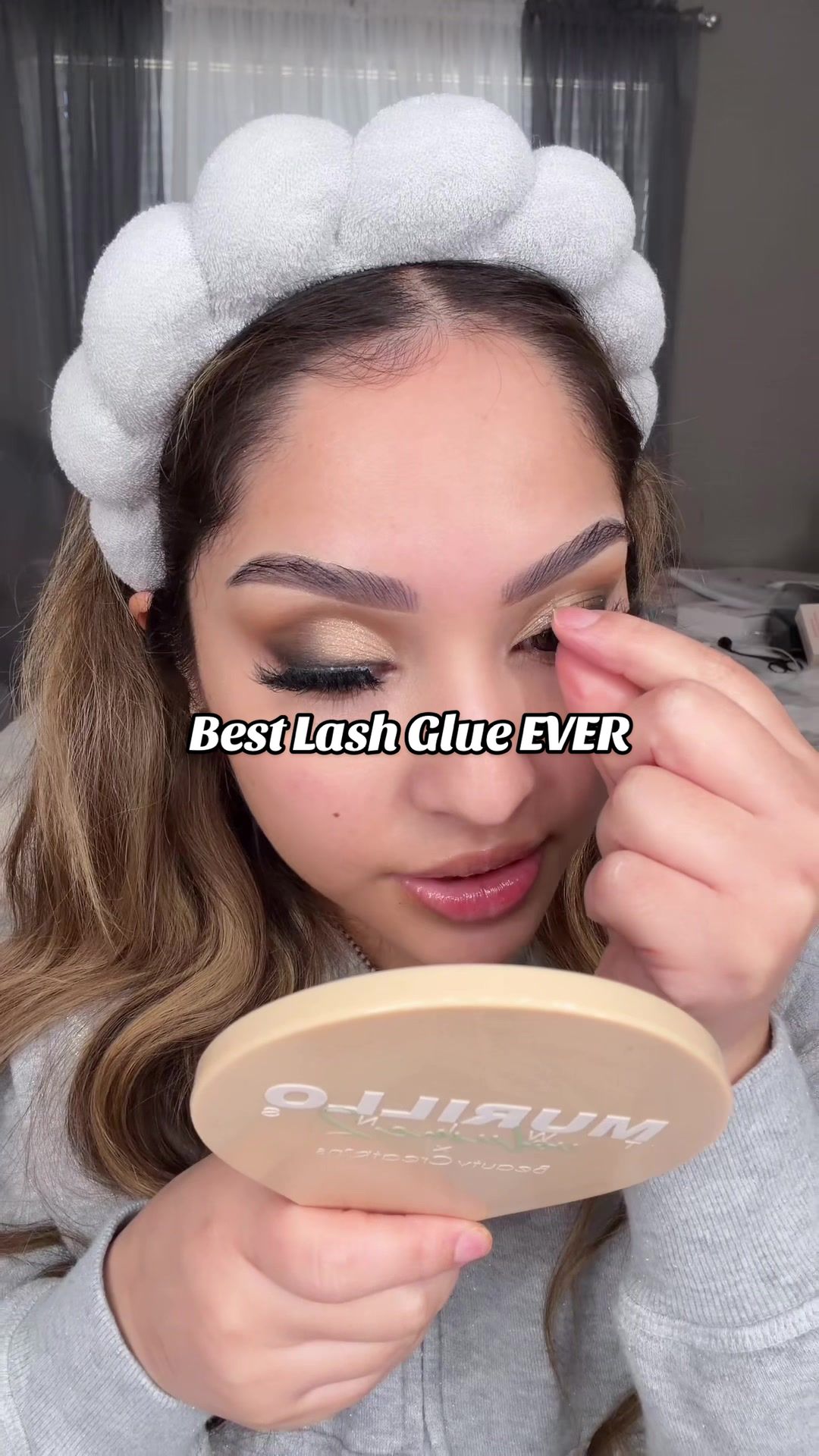 TikTok post by @nancy_cruises for EXO Cosmetics. Caption reads: Hands down @EXO Cosmetics #eyelashes #lashglue....