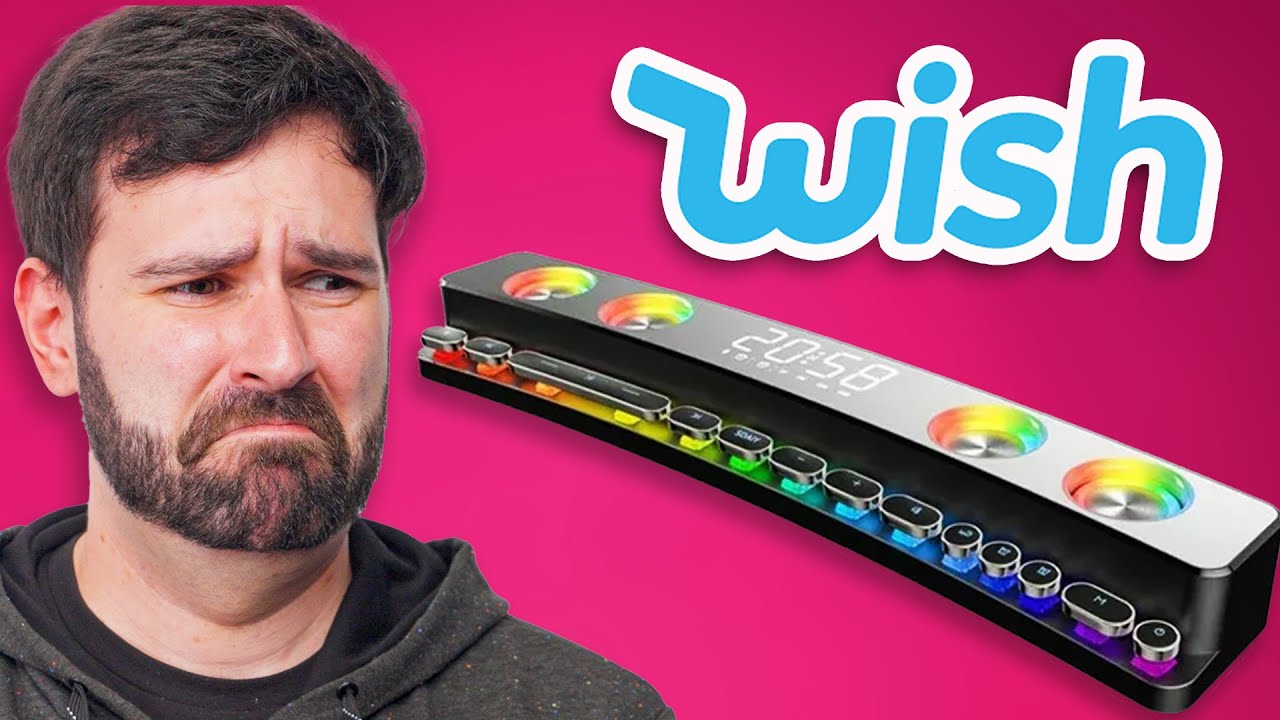 YouTube post by @ShortCircuit for Wish. Caption reads: I regret buying this Soundbar from Wish.com -....