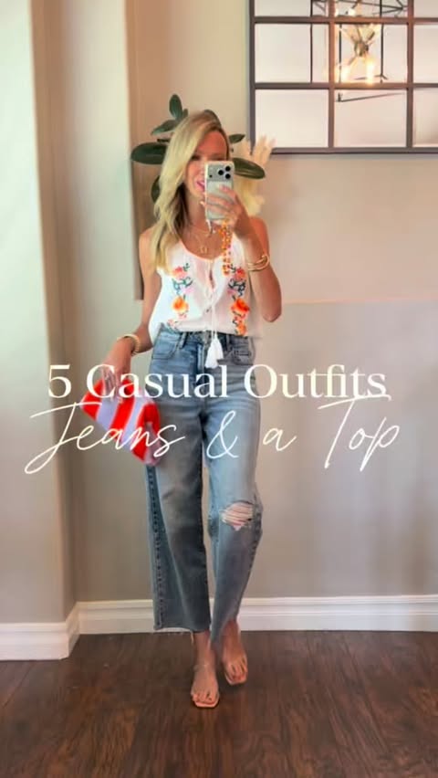Instagram post by @daily5_fashion for Lauren Croker • Online Stylist. Caption reads: Casual Chic Outfits! ✨Save and comment LOVE and I....