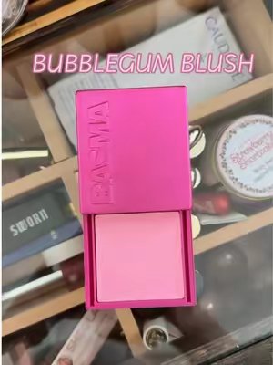 TikTok post by @angelinamarroquin7 for BASMA Beauty. Caption reads: [...] with this Bubble Gum Blush 💓 @BASMA Beauty....
