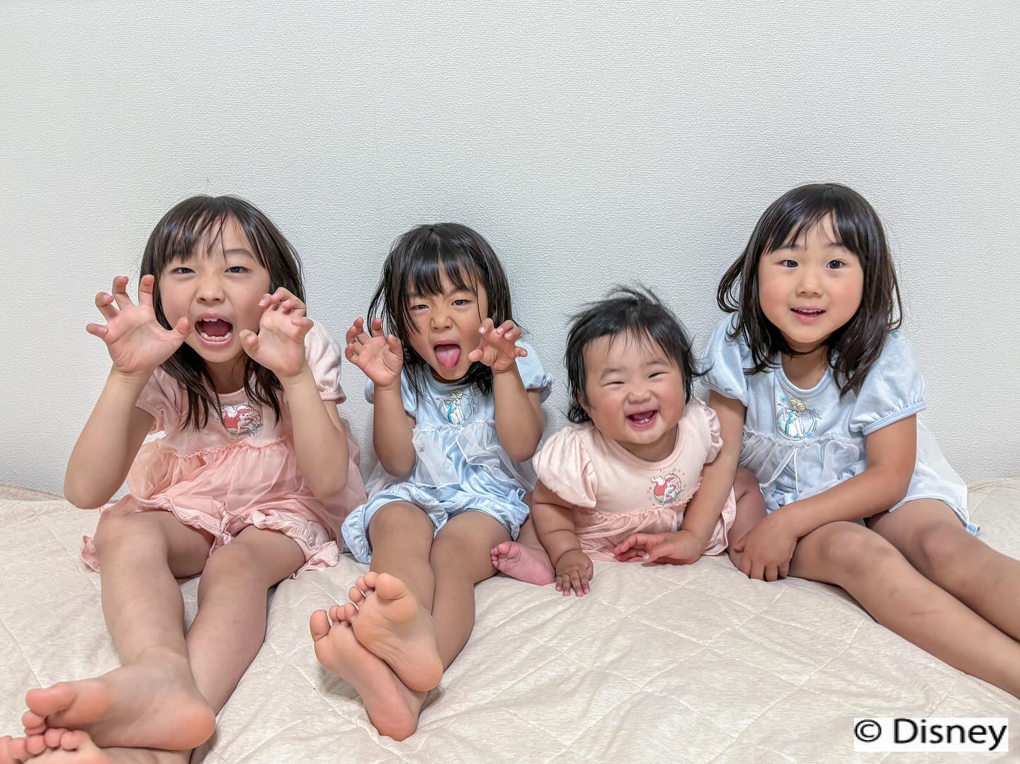 Instagram post by @______misa.h for Branshes. Caption reads: お揃いパジャマ🩷
⠀
⠀
４姉妹お揃いパジャマ〜☺️
チュールレースのディテールと裾フリルが
パジ....