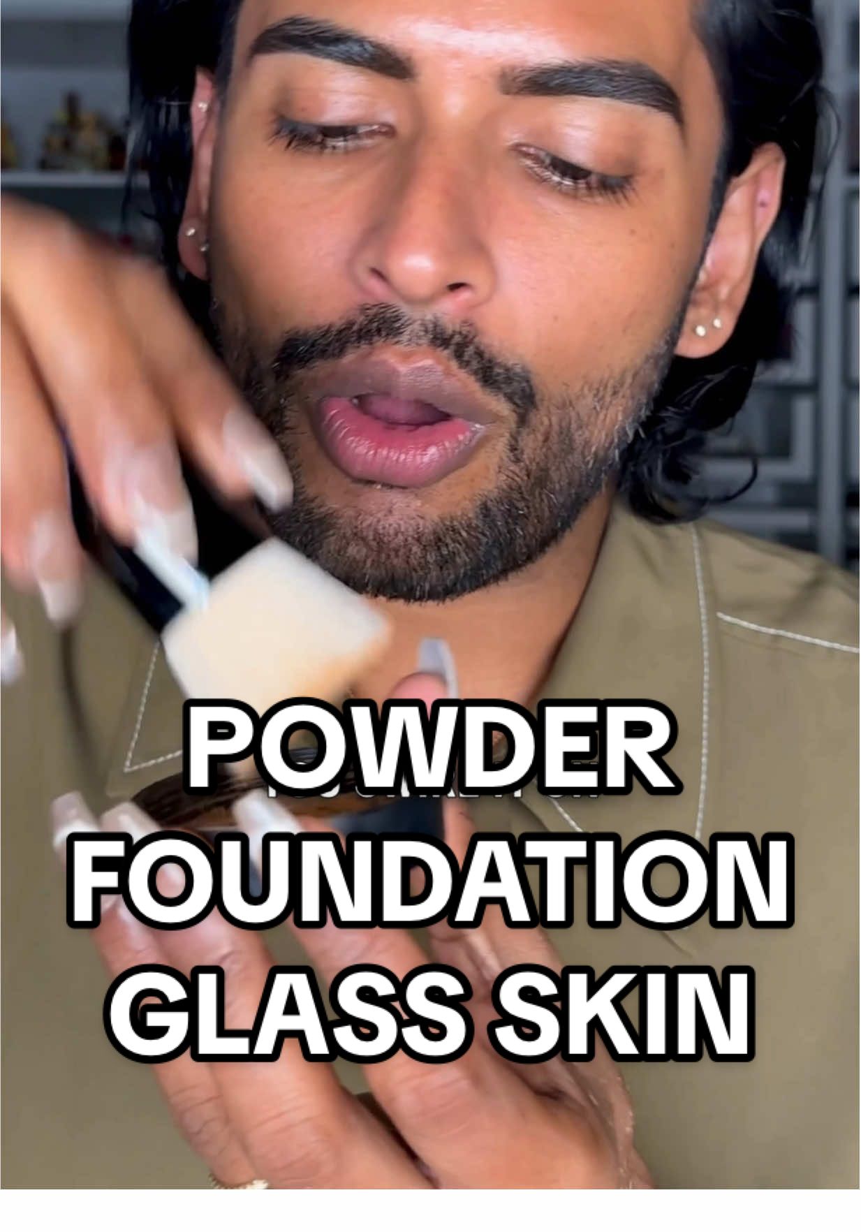 TikTok post by @adityamadiraju for bareMinerals. Caption reads: 5 reasons why the @bareMinerals OG Loose Powder....