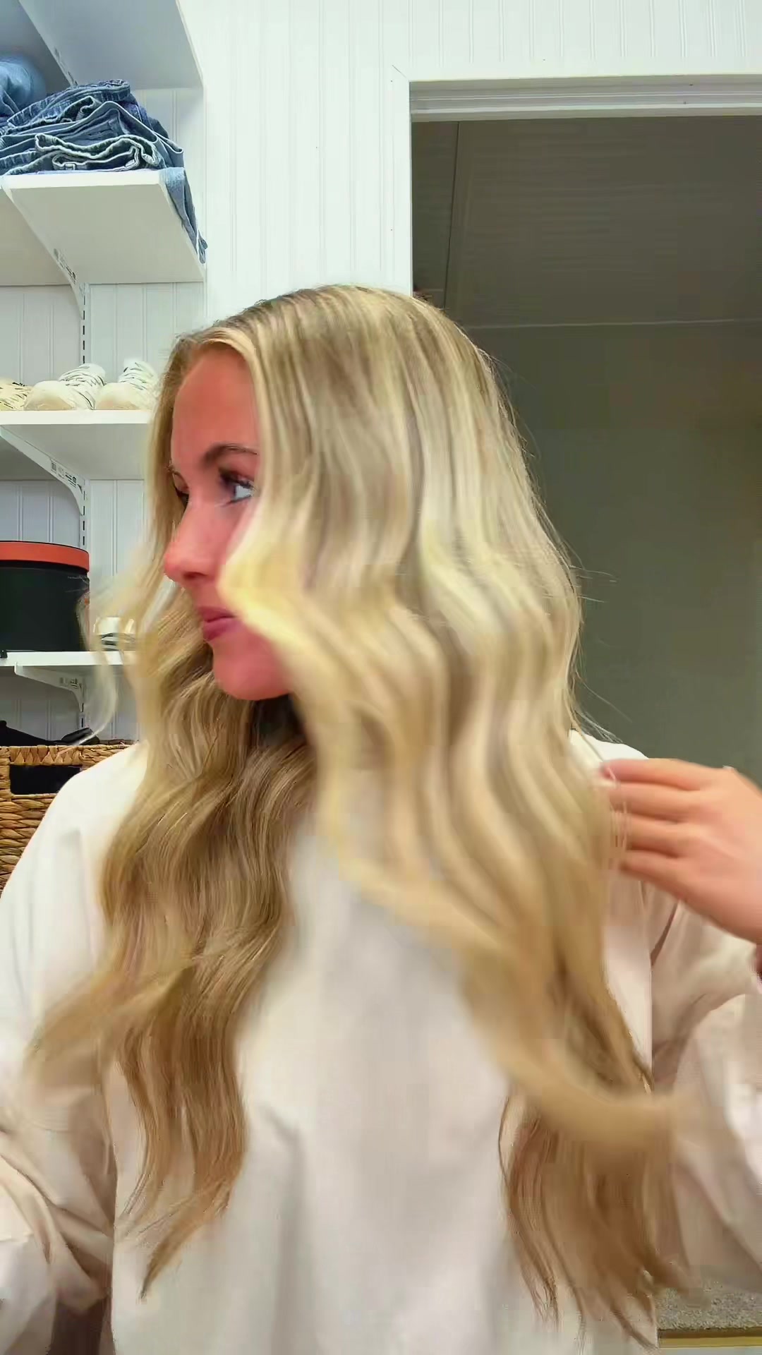 TikTok post by @kaydance.mck for Bio Ionic. Caption reads: [...] curled my hair in forever, I missed my....