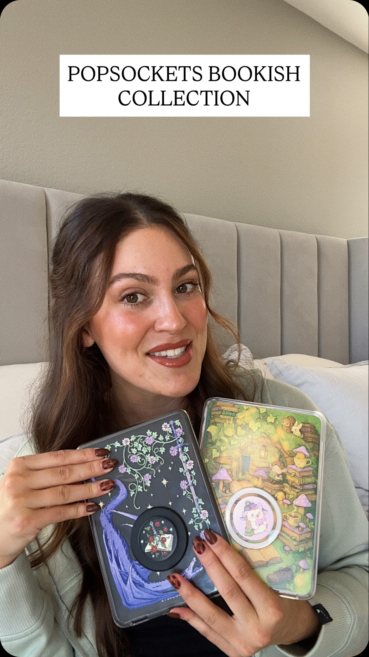 Instagram post by @kendallferrari for PopSockets. Caption reads: Kindle lovers, this one’s for you!! PopSockets....