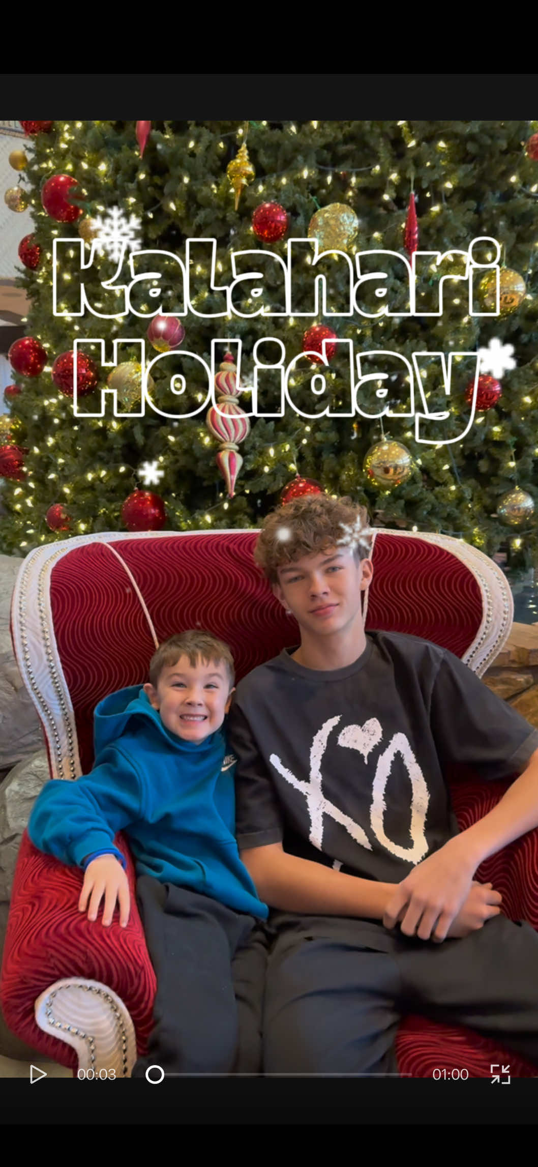 TikTok post by @brothersandmother for Kalahari Resorts. Caption reads: [...] ☀️ It’s always 84° and sunny at @Kalahari....