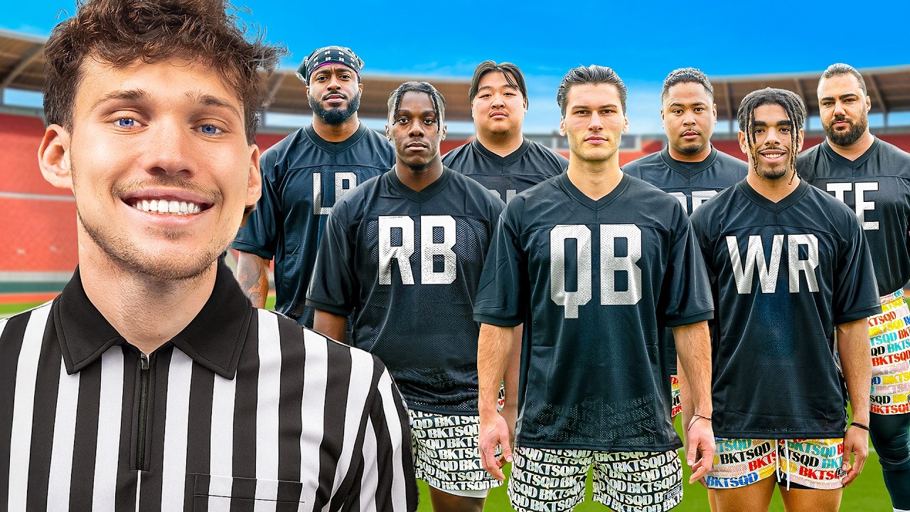 YouTube post by @Jesser for MANSCAPED. Caption reads: 15 Elite Football Players Compete for $10,000!.