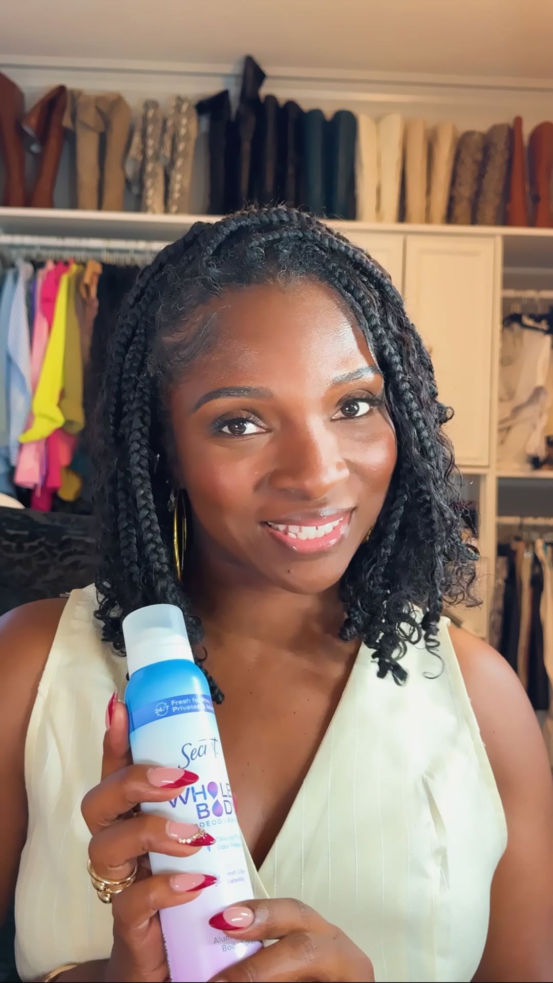 Instagram post by @_antionettelee for Secret Deodorant. Caption reads: Girl, you need to run to your nearest Dollar....