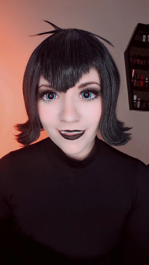 Instagram post by @aurorakittty for MocoQueen. Caption reads: Pumpkin had to join for the video #mavisdracula....