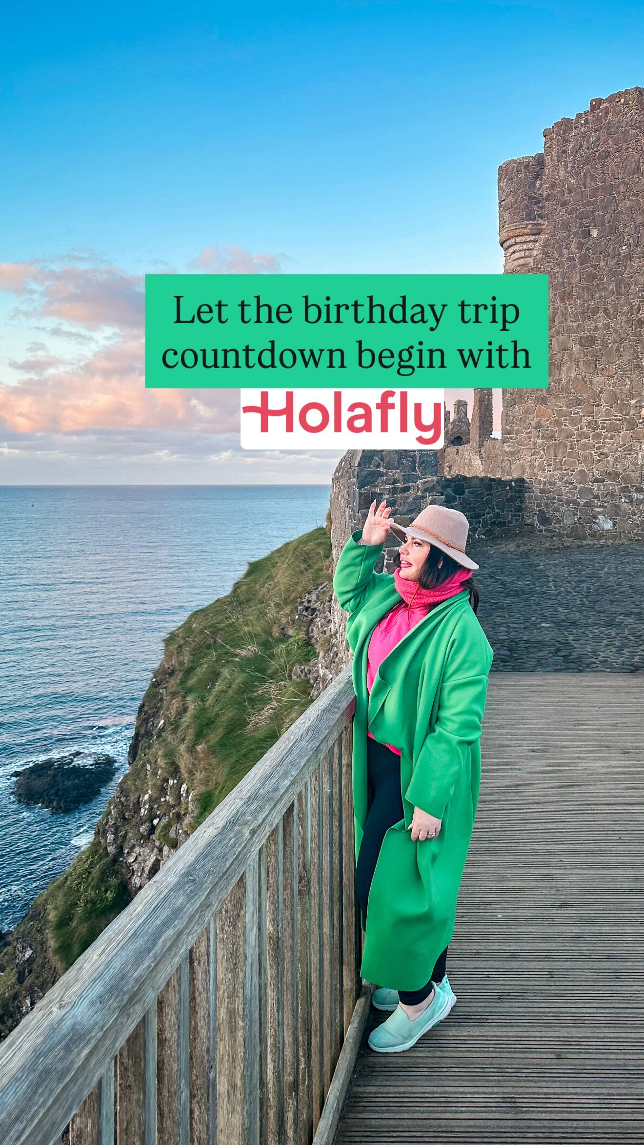 Instagram post by @vineyardsandvoyages for Holafly. Caption reads: My birthday trip to Europe is only two weeks away!....