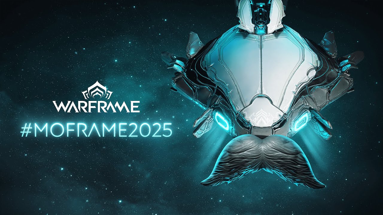 YouTube post by @Warframe for Movember. Caption reads: Warframe | Movember 2025 Official Kickoff.
