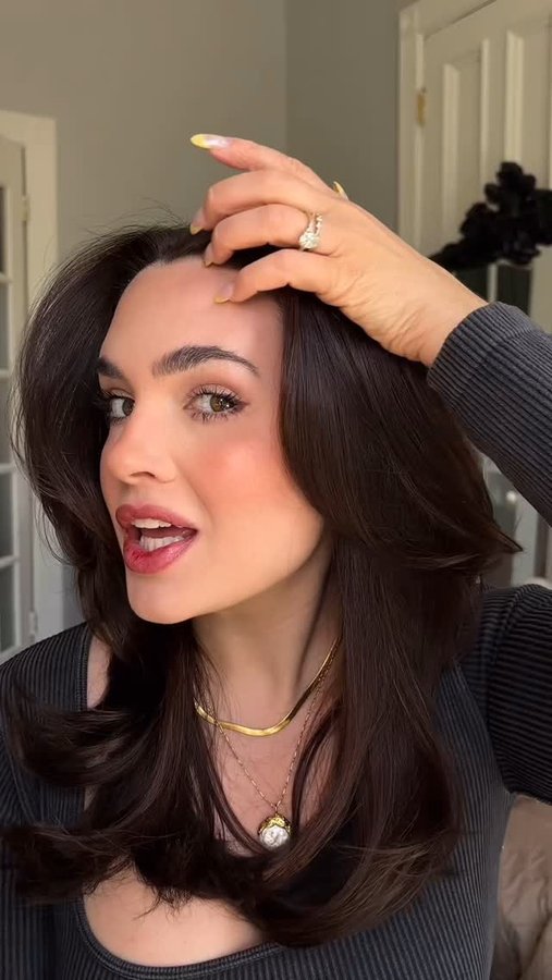 Instagram post by @annabhamm for Sebastian Professional. Caption reads: shiny, glossy hair without the grease🤭🎀 

the....