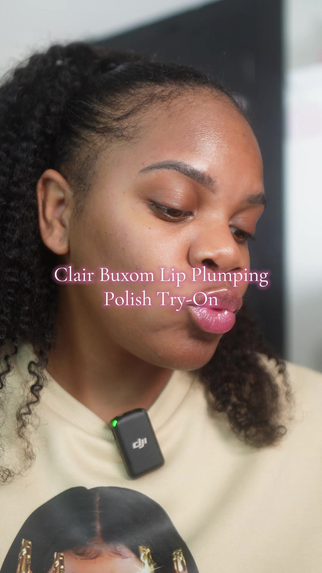 TikTok post by @cou_rtnayyyy for BUXOM Cosmetics. Caption reads: #lipplumper @buxomcosmetics .