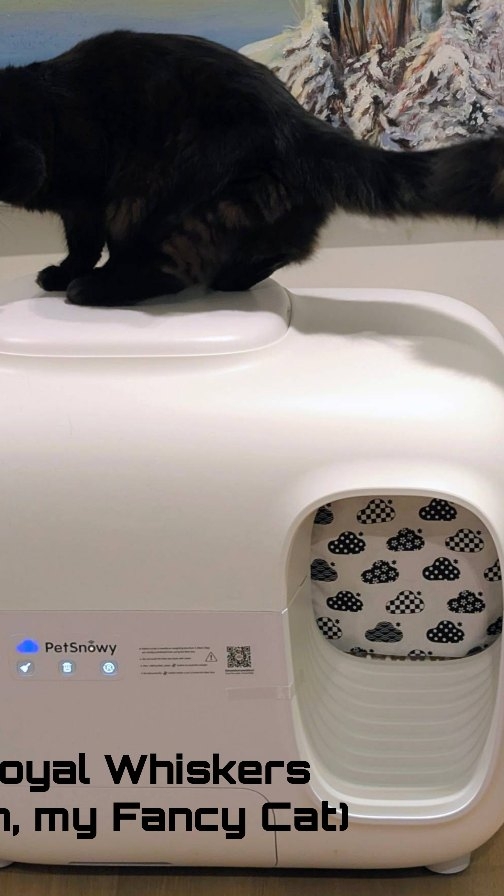 Instagram post by @kirstiandhercats for PetSnowy. Caption reads: [...] the apex of cat kit — the PetSnowy SNOW+....