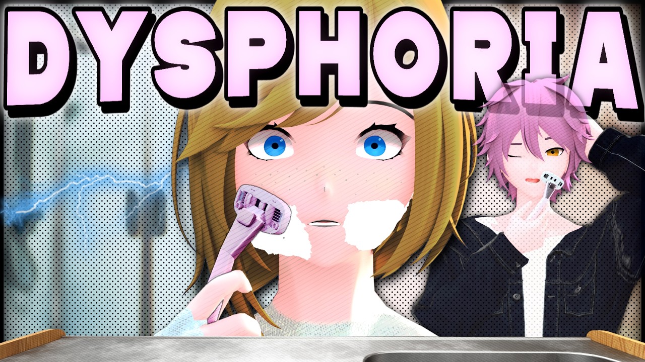 YouTube post by @YukkoEX for youtooz. Caption reads: Gender Dysphoria Mega Sucks - Chris & Grace.