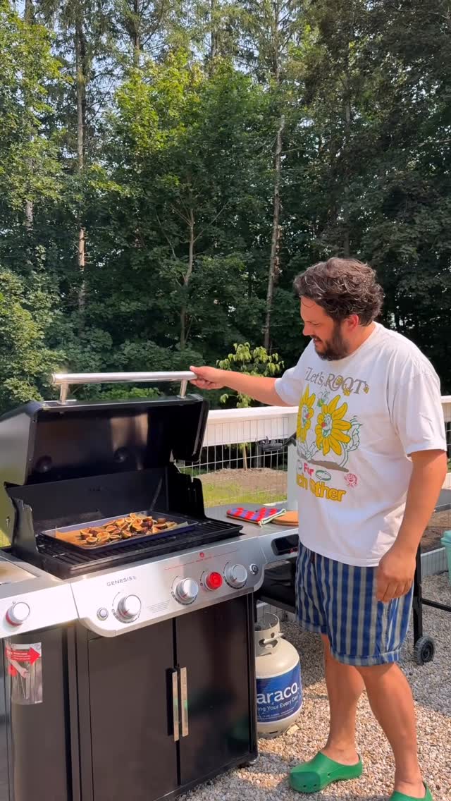 Instagram post by @grossypelosi for Weber Grills. Caption reads: It was Gus’ birthday this weekend and I decided to....