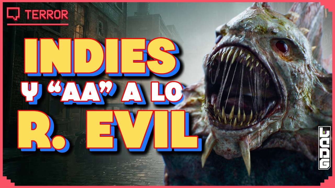YouTube post by @LaCavernaDelGamer for Eneba. Caption reads: 10 VIDEOJUEGOS de TERROR INDIE o AA que DEBES....